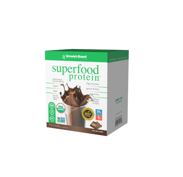 ground based nutrition superfood protein chocolate carton