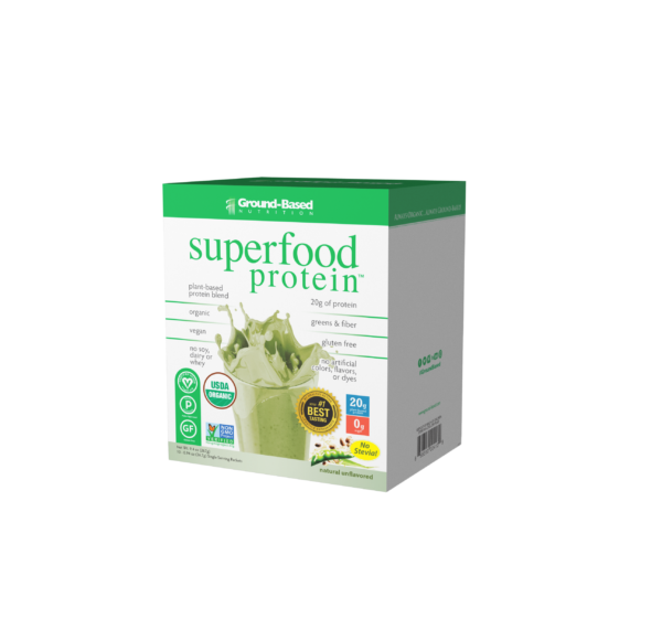 ground based nutrition superfood protein unflavored carton