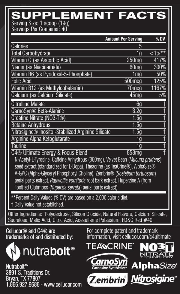 Cellucor C4 Ultimate Pre-Workout (40 servings) - Image 2