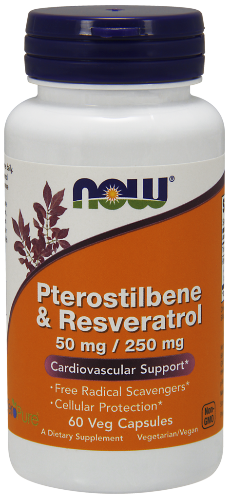 NOW Foods Pterostilbene & Resveratrol 50 mg/250 mg Veg Capsules